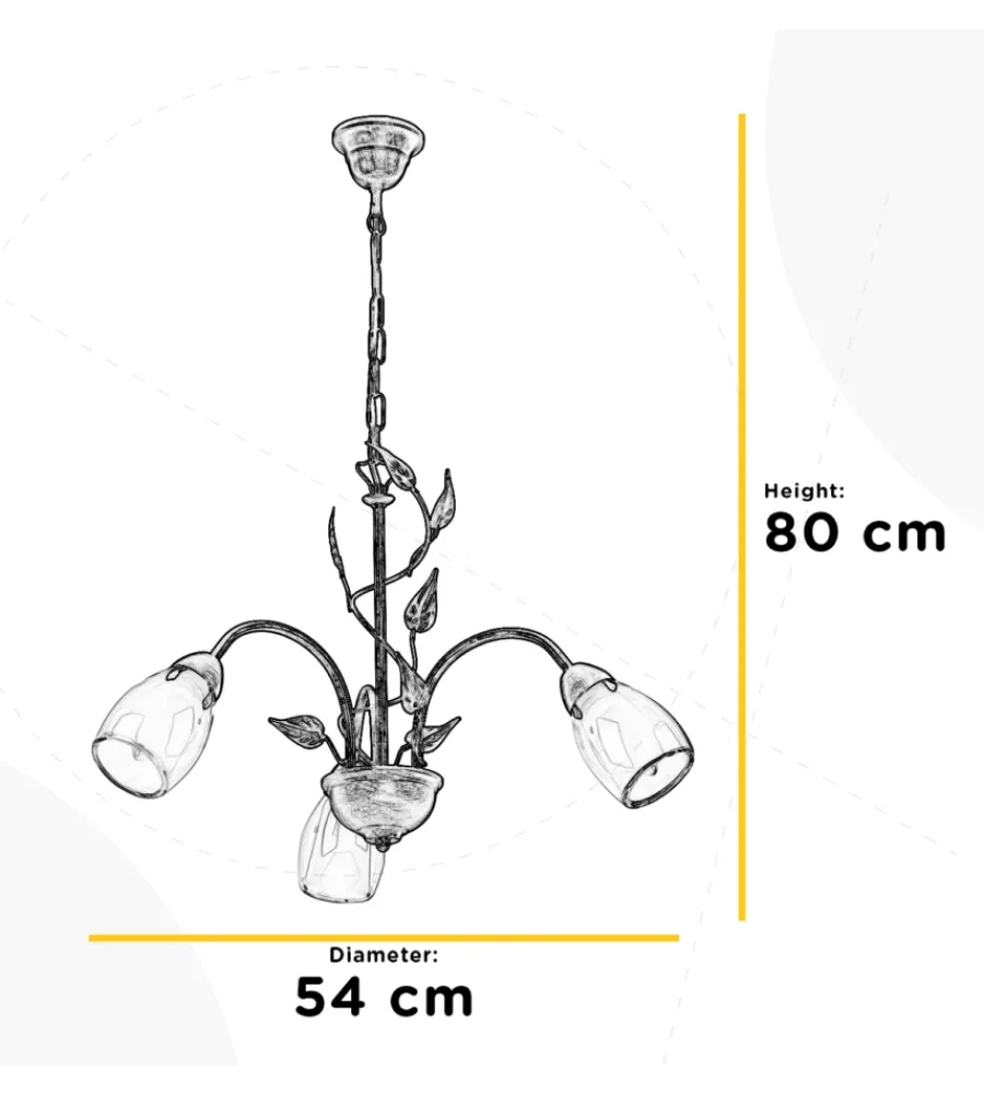 Illuminazione Per Interno-Onli Lampadario 3 luci "liliana" e14