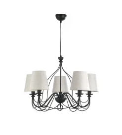 Illuminazione Per Interno-Onli Lampadario a 5 luci "loris" nero e sabbia, e14