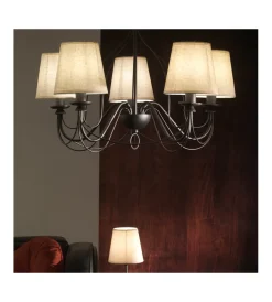 Illuminazione Per Interno-Onli Lampadario a 5 luci "loris" nero e sabbia, e14