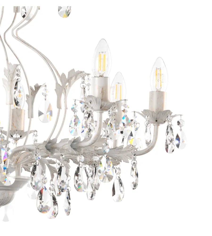 Illuminazione Per Interno-Onli Lampadario a 8 luci "teresa" avorio, e14