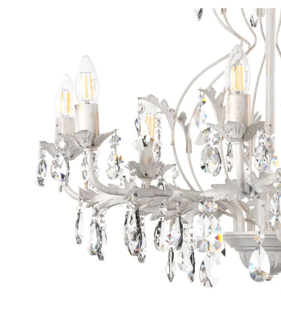 Illuminazione Per Interno-Onli Lampadario a 8 luci "teresa" avorio, e14