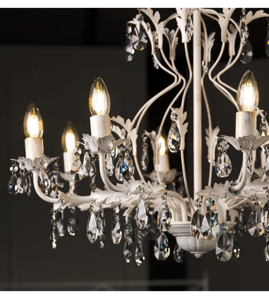 Illuminazione Per Interno-Onli Lampadario a 8 luci "teresa" avorio, e14