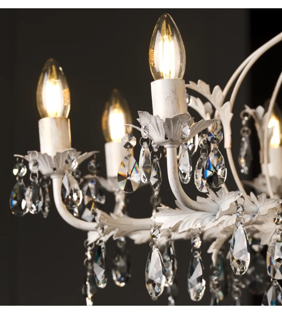 Illuminazione Per Interno-Onli Lampadario a 8 luci "teresa" avorio, e14