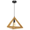 Illuminazione Per Interno-Onli Lampadario a sospensione "golino" triangolare legno e metallo 1 luce, e27