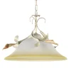Onli Illuminazione Per Interno|Lampadario a sospensione "lucrezia" in metallo e vetro color avorio, e27
