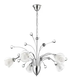 New Lampadario "diamante" in metallo cromato, e14 Illuminazione Per Interno