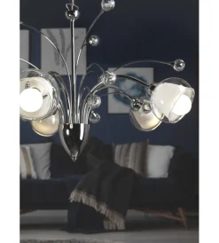 New Lampadario "diamante" in metallo cromato, e14 Illuminazione Per Interno