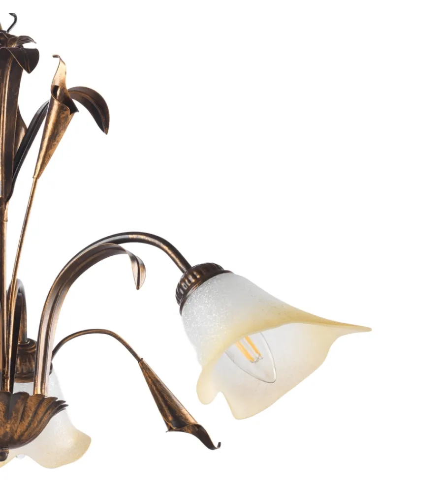 Illuminazione Per Interno-Onli Lampadario "lucrezia" 3 luci bronzo, e14