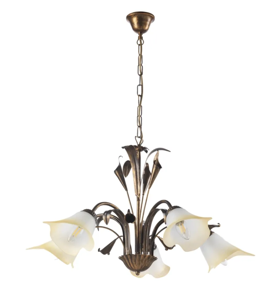 Illuminazione Per Interno-Onli Lampadario "lucrezia" 5 luci bronzo, e14