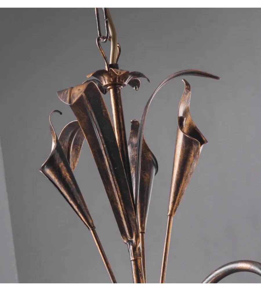 Illuminazione Per Interno-Onli Lampadario "lucrezia" 5 luci bronzo, e14
