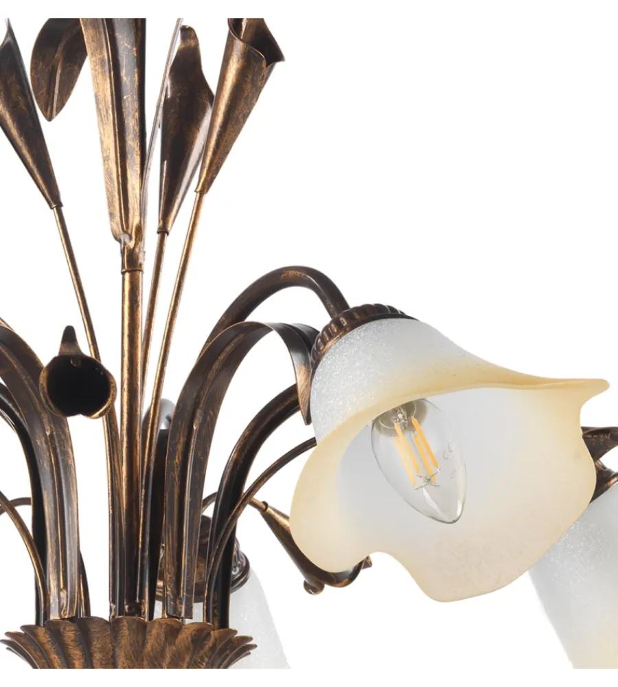 Illuminazione Per Interno-Onli Lampadario "lucrezia" 5 luci bronzo, e14