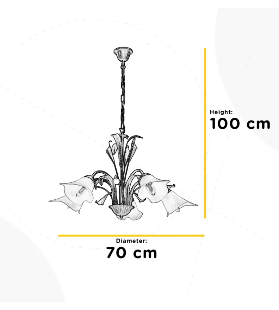Illuminazione Per Interno-Onli Lampadario "lucrezia" 5 luci bronzo, e14