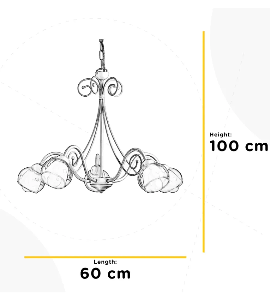 Onli Illuminazione Per Interno|Lampadario "camilla" 4 luci, e14