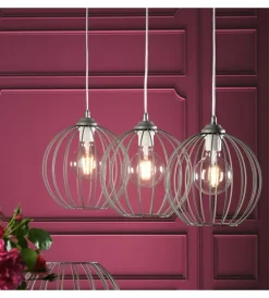 Illuminazione Per Interno-Onli Lampadario "melone" grigio 3 luci, e27