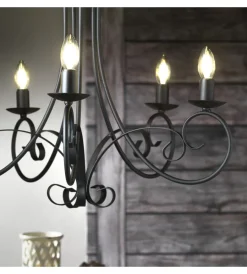Discount Lampadario "pompei" 5 luci in metallo nero, e14 Illuminazione Per Interno