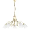 New Lampadario "shabby" 5 luci metallo color avorio, e14 Illuminazione Per Interno