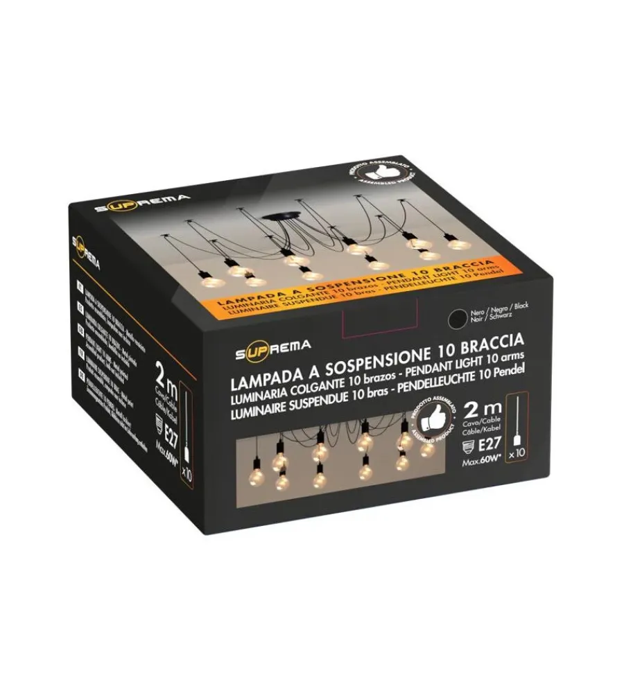 Illuminazione Per Interno- Lampadario "spider" 10 bracci, e27