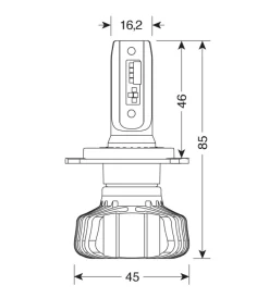 Lampa Auto Esterno|de led per auto 9-32v halo led serie 5 blaster - (h4) - 20w - p43t - 2 pz  - scatola  57791