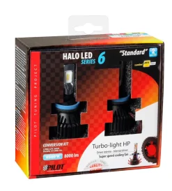 Auto Esterno-Lampa de led per auto 9-32v halo led serie 6 standard - (h8-h9-h11-h16) - 30w - pgj19-x - 2 pz - scatola 57786