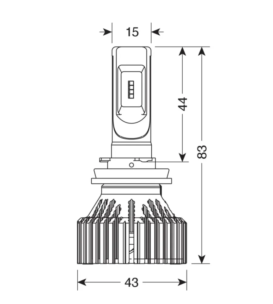 Auto Esterno-Lampa de led per auto 9-32v halo led serie 6 standard - (h8-h9-h11-h16) - 30w - pgj19-x - 2 pz - scatola 57786