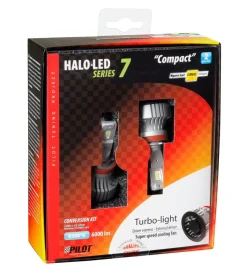 Lampa Auto Esterno|de led per auto 9-32v halo led serie 7 compact - (h8-h9-h11-h16) - 36w - pgj19-x - 2 pz - scatola 57779