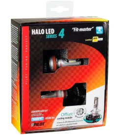 Lampa Auto Esterno|de led per auto 9-32v halo led serie 4 fit-master - (h8-h9-h11-h16) - 25w - pgj19-x - 2 pz - scatola 57800