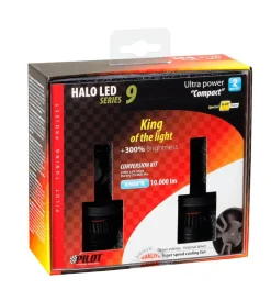 de led per auto 9-32v halo led serie 9 ultra power compact - (h4) - 45w - p43t - 2 pz - scatola 57763 Auto Esterno