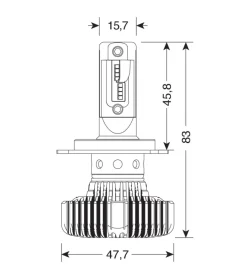 Online de led per auto 9-32v halo led serie 4 fit-master - (h4) - 25w - p43t - 2 pz  - scatola  57798 Auto Esterno