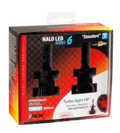 Lampa Auto Esterno|de led per auto 9-32v halo led serie 6 standard - (h4) - 30w - p43t - 2 pz - scatola 57784