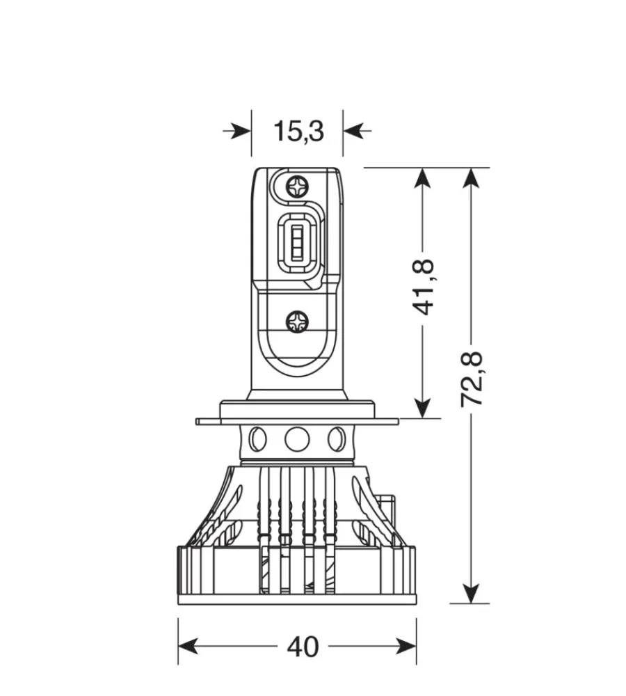 Auto Esterno-Lampa de led per auto 9-32v halo led serie 7 compact - (h7) - 36w - px26d - 2 pz - scatola 57778