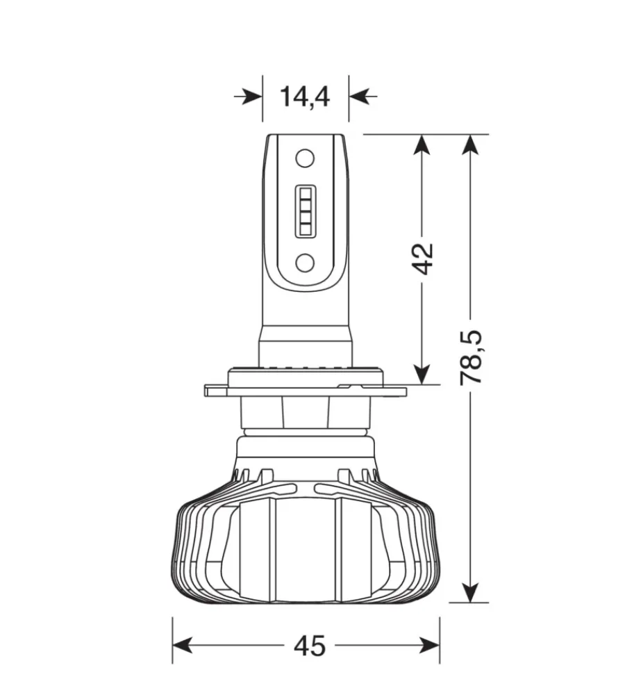 Auto Esterno-Lampa de led per auto 9-32v halo led serie 5 blaster - (h7) - 20w - px26d - 2 pz - scatola 57792