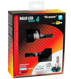 Auto Esterno-Lampa de led per auto 9-32v halo led serie 4 fit-master - (h7) - 25w - px26d - 2 pz - scatola 57799
