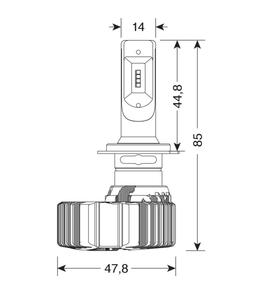Auto Esterno-Lampa de led per auto 9-32v halo led serie 4 fit-master - (h7) - 25w - px26d - 2 pz - scatola 57799