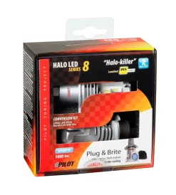 Auto Esterno-Lampa de led per auto 9-32v halo led serie 8 halo killer - (h4) - 25w - p43t - 2 pz - scatola 57770