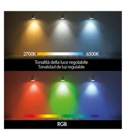 Lampadina smart rgb+cct, 60w e27 Lampadine