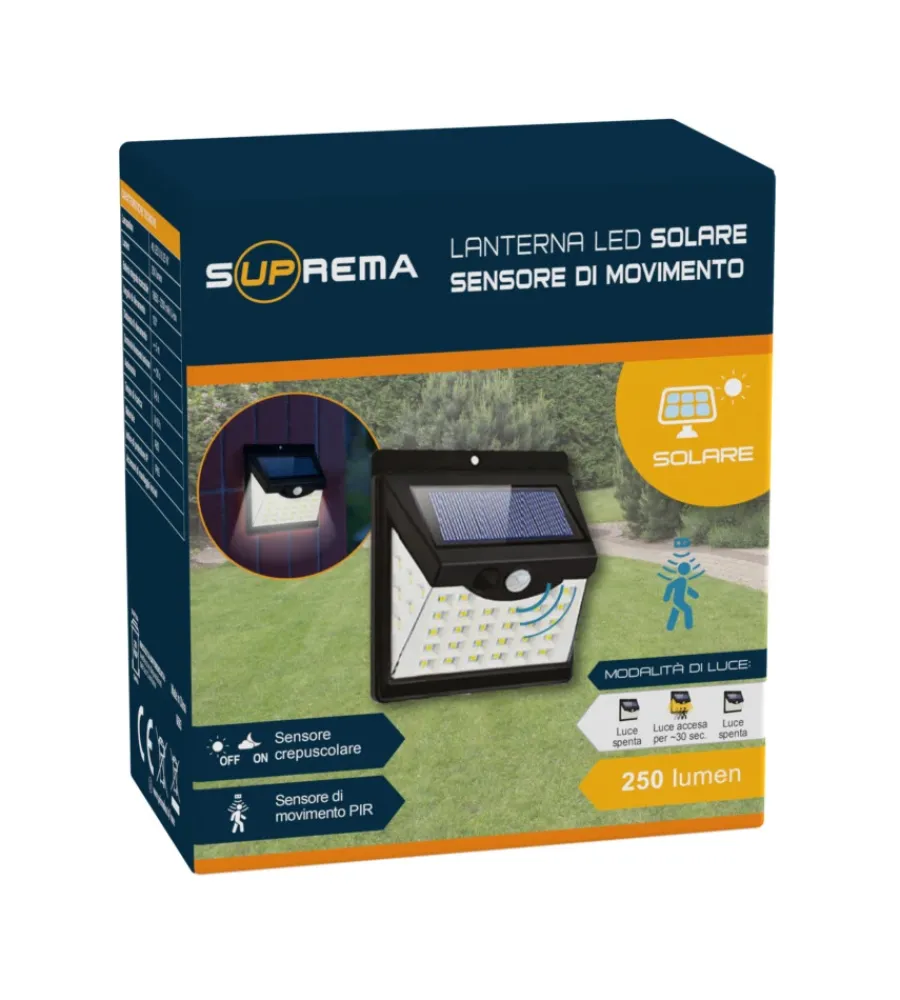 Illuminazione Per Esterno|Lanterna solare led con sensore di movimento e crepuscolare - 40 led