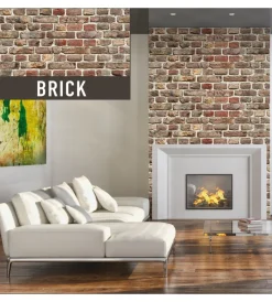 Pannelli Plastici|Lastra decorativa in polipropilene con stampa effetto brick, 100x50 cm