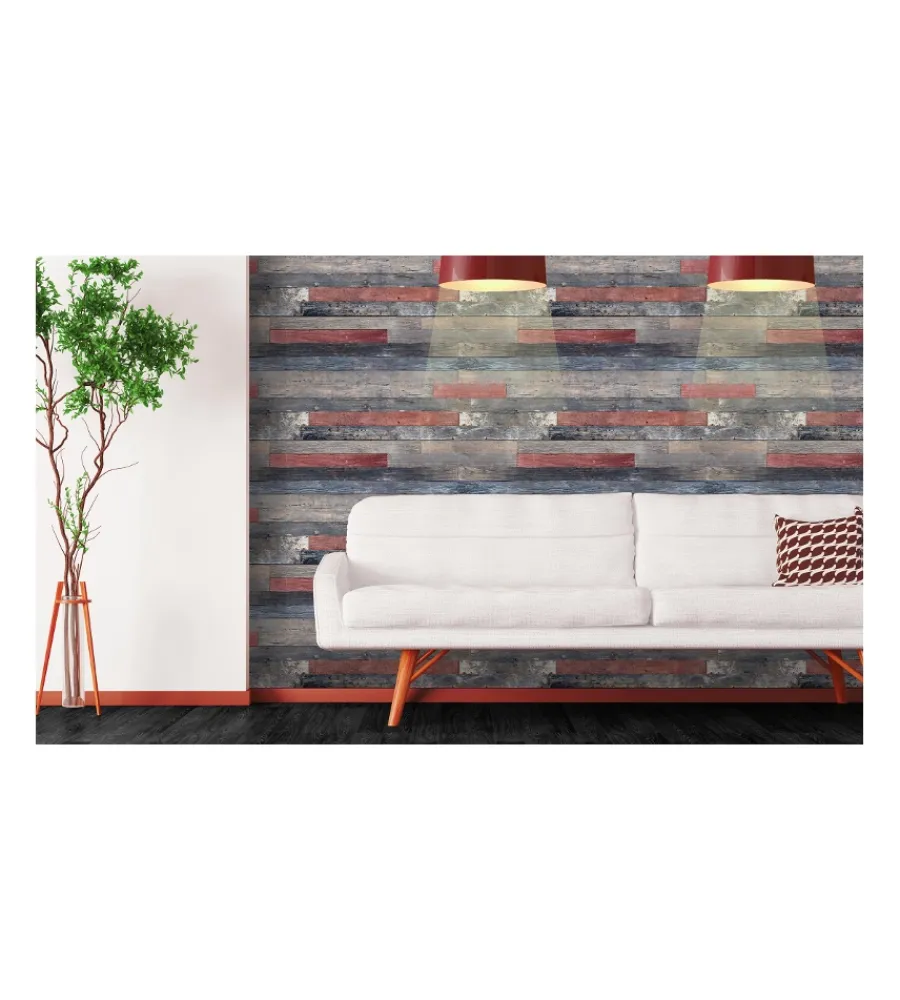 Pannelli Plastici- Lastra decorativa in polipropilene con stampa effetto color wood, 100x50 cm