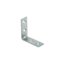Ferramenta Per Mobili E Infissi- Lastrine di giunzione ad angolo in acciaio zincato bianco 50 x 50 mm. 4 pz.
