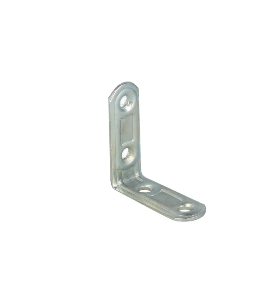 Ferramenta Per Mobili E Infissi- Lastrine di giunzione ad angolo stondate - 30 x 30 mm. - zincato - 4 pz.