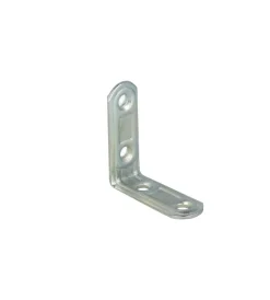 Ferramenta Per Mobili E Infissi- Lastrine di giunzione ad angolo stondate in acciaio zincato bianco 30x30 mm. 4 pz.