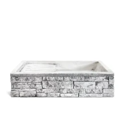 Clearance Lavandino da giardino "gaeta 80" in cemento anticato colore grigio - 80x40x20 cm Fontane, Decorazioni E Pavimentazioni