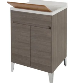 Mobiletti Multiuso|Lavatoio rovere scuro 2 ante, 60x84x50 cm