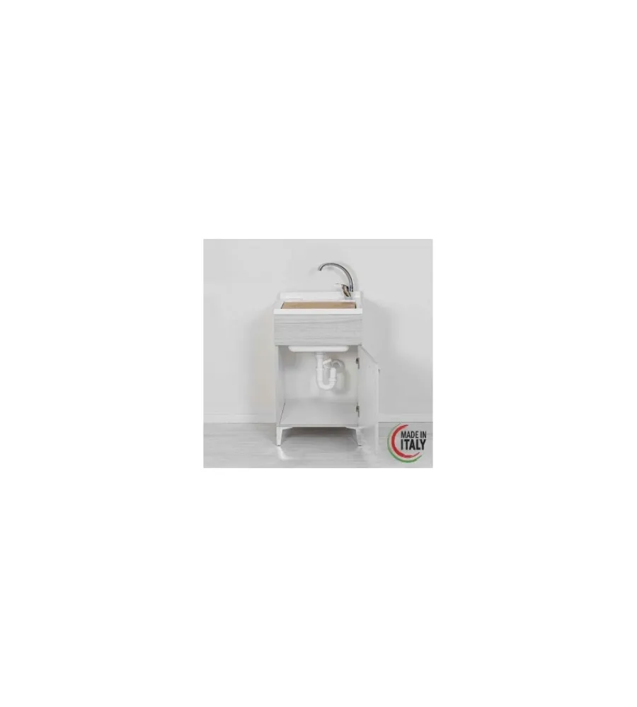 Mobiletti Multiuso- Lavatoio "slim" rovere grigio, 50x50x83 cm