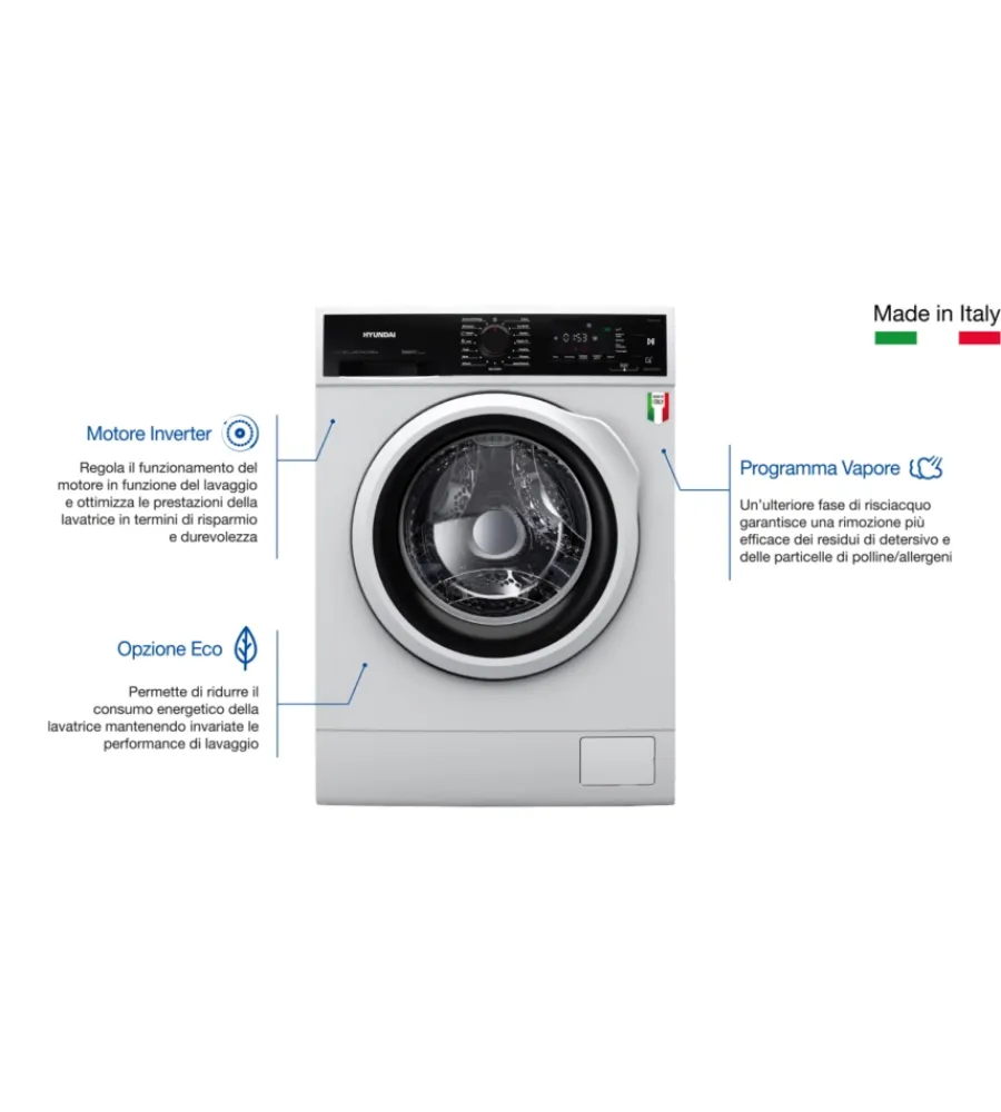 Grandi Elettrodomestici-Hyundai Lavatrice "lbhn-9itw14as" carico 9 kg