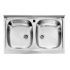 Lavelli- Lavello cucina da appoggio con 2 vasche, 50x80 cm