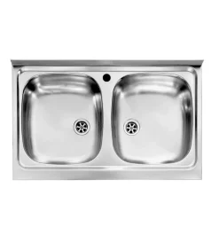 Lavelli- Lavello cucina da appoggio con 2 vasche, 50x80 cm