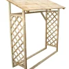 Sale Legnaia da giardino in legno con griglia senza pavimento 180x66x154/177 cm Contenitori Da Esterno
