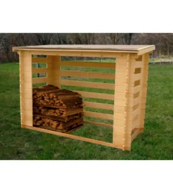 Habrita Contenitori Da Esterno|Legnaia in legno per legna da ardere 236x119x167 cm