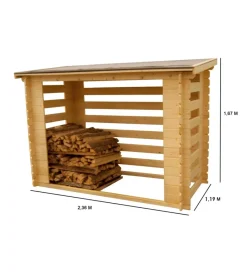 Habrita Contenitori Da Esterno|Legnaia in legno per legna da ardere 236x119x167 cm